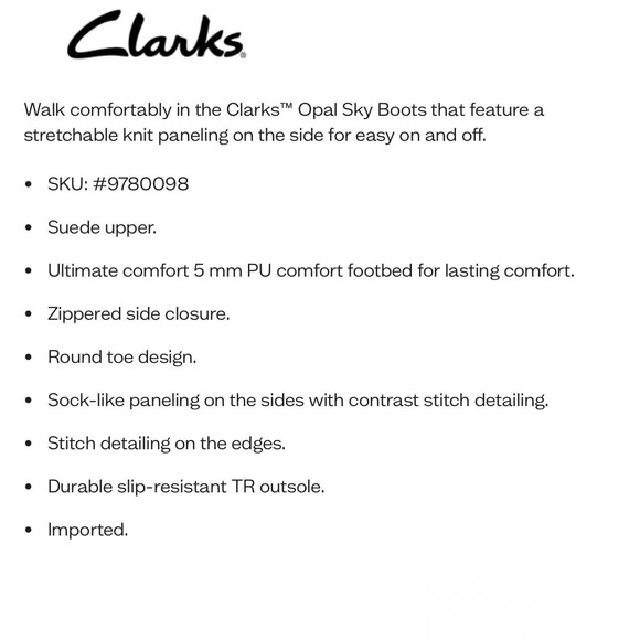 NIB Clarks Opal Sky 7M Dark Brown Suede Comfort Ankle Boots Booties - Picture 9 of 12